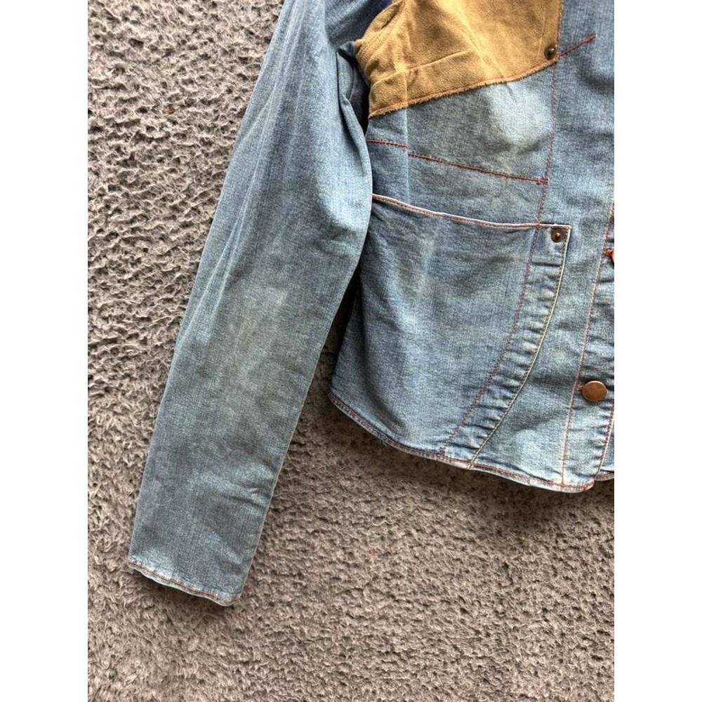NWD Johnny Blaze Flame Stretch‎ Denim Jacket Light Sandblast Womens Size M - Picture 4 of 16